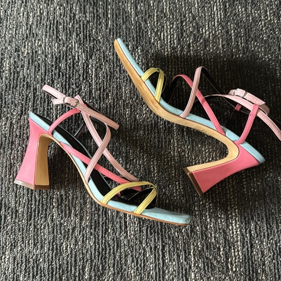 Marc Fisher Measel Strappy Square Toe Heels Size 9 - Picture 5 of 8